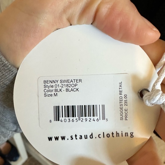 NWT Staud Benny Sweater in Black - Picture 6 of 8